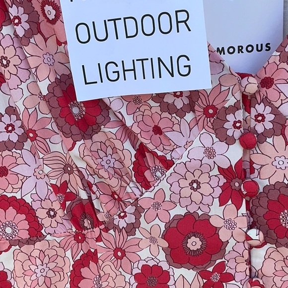 NWT Glamorous Pink Red blush Floral print Cotton Dress mini *runs small 4 6 8 - Picture 12 of 12